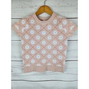 Maurices HFS Girls Floral Short Sleeve Sweater Girls Small 6/7 Spring